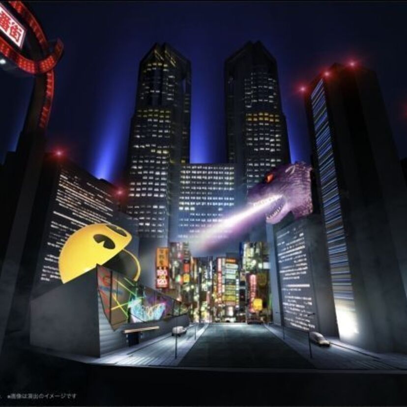 ゴジラとパックマンがアート空間に登場。新宿歌舞伎町とシンクロする演出、ネイキッドが創る”TOKYO”に