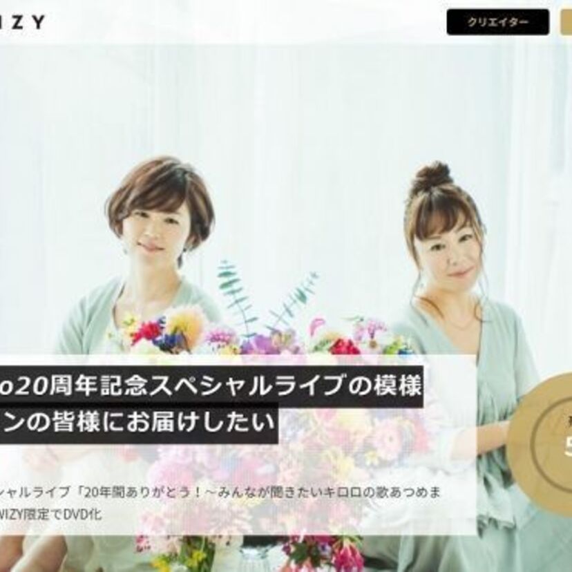 Kiroro20周年記念スペシャルライブの模様がWIZY限定でDVD化が決定!コラボアイテムも!