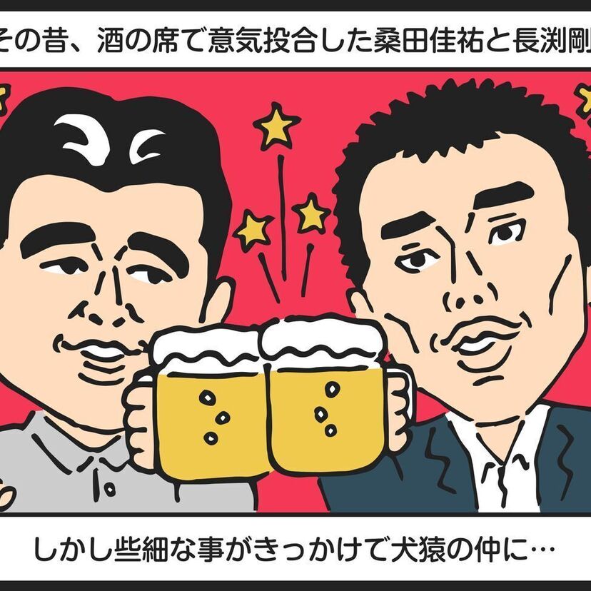 【漫画で芸能事件簿】桑田佳祐と長渕剛がライブ中に仲違い！ドラマ『とんぼ』でサザンの曲をクソみたいな歌と痛烈批判！
