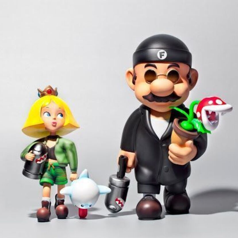 あの名シーンを再現！マリオとピーチ姫が映画「レオン」のキャラに扮したフィギュアが登場！！