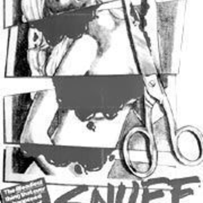 本当の殺人シーンが写っているとされた映画。一度はお蔵入りにもなった殺人フィルム映画「SNUFF（スナッフ）」。初のＲ指定（外国映画として）となりました。
