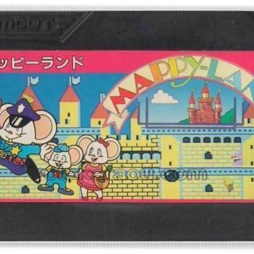 あの名作ファミコンソフト『マッピー』の続編ゲーム。今度のマッピーは屋外でニャムコと戦います！！ファミコンソフト『マッピーランド』