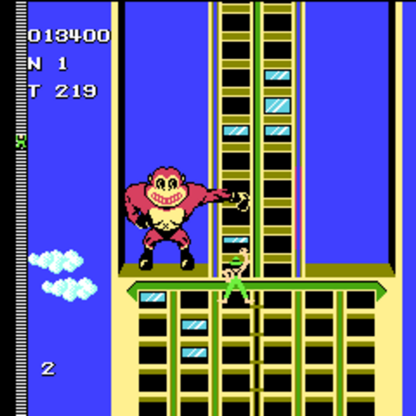 アーケードゲームの移植作！ファミコン『クレイジー・クライマー』コントローラー2つ使っての操作とは？！